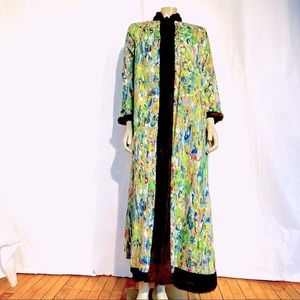 Vintage Painted print Reversible Fake Fur Coat